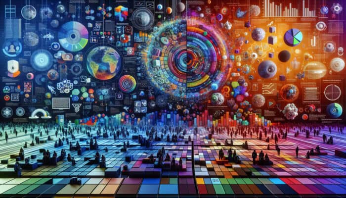 Vibrant animated infographic video with colorful charts, icons, and diverse global viewers, simplifying concepts and boosting emotional retention.